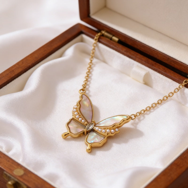 Butterfly Necklace For Women Made Of 304 Stainless Steel, Perfect For Daily Wear