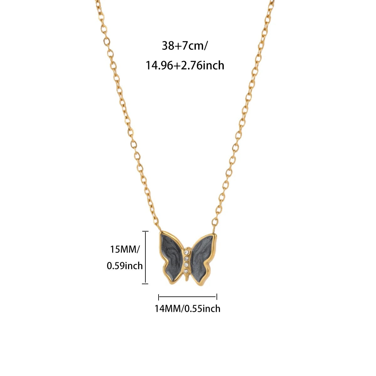 Butterfly Necklace For Women Made Of 304 Stainless Steel, Perfect For Daily Wear
