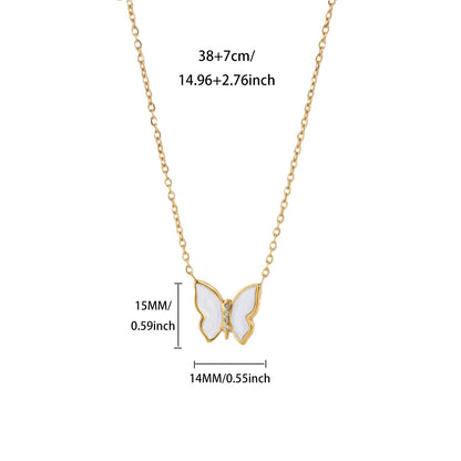 Butterfly Necklace For Women Made Of 304 Stainless Steel, Perfect For Daily Wear