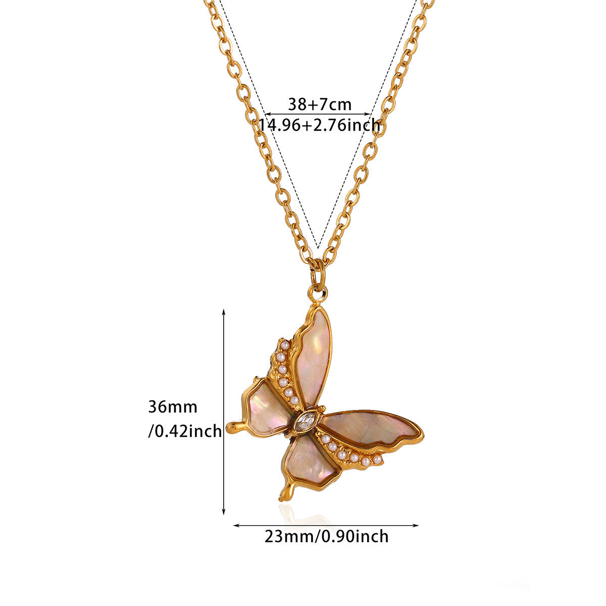 Butterfly Necklace For Women Made Of 304 Stainless Steel, Perfect For Daily Wear
