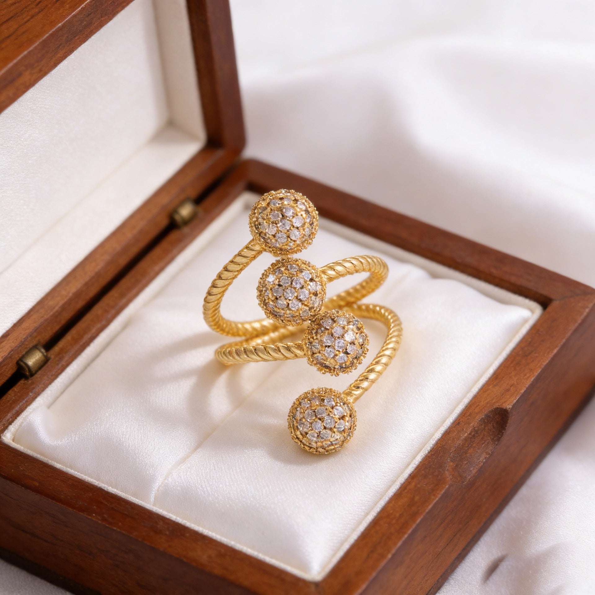 For Open Rings Made Of Copper Featuring Zircon Inlay, Stylish And Elegant Design