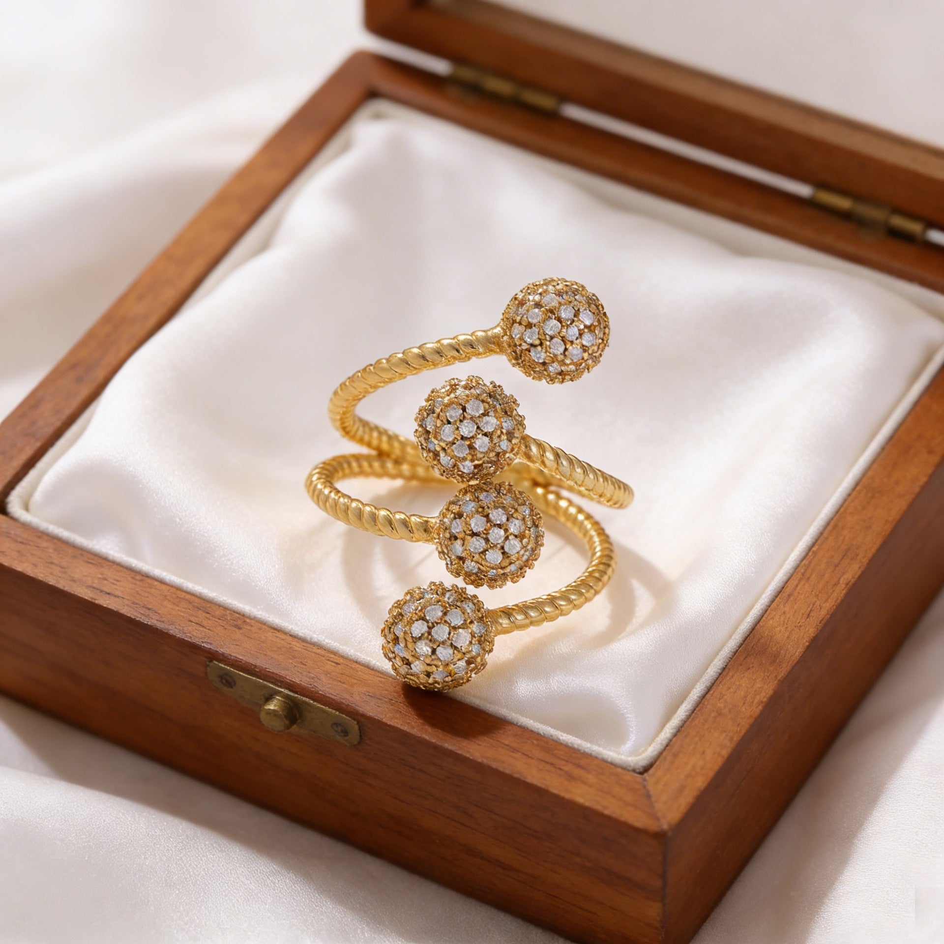 For Open Rings Made Of Copper Featuring Zircon Inlay, Stylish And Elegant Design
