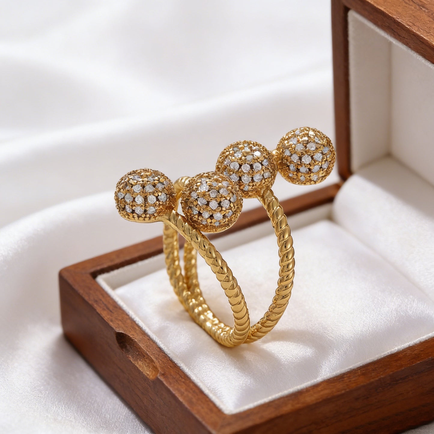 For Open Rings Made Of Copper Featuring Zircon Inlay, Stylish And Elegant Design