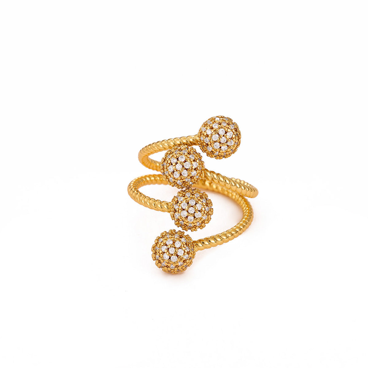 For Open Rings Made Of Copper Featuring Zircon Inlay, Stylish And Elegant Design