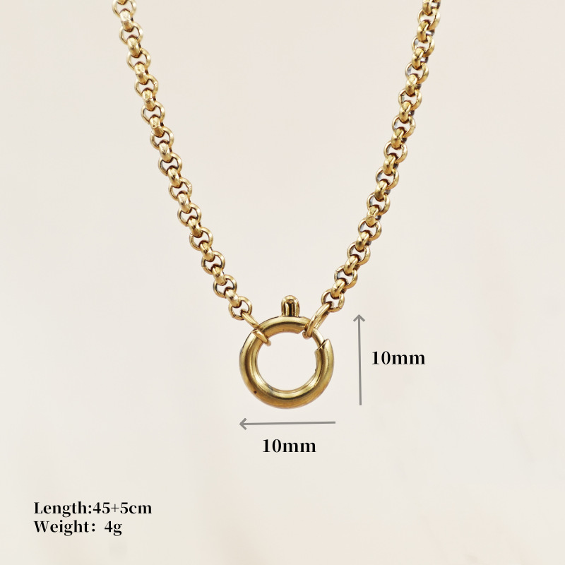 Quadrilateral Pendant Unisex Jewelry In 304 Stainless Steel With 18K Gold Plated PVD Coating And Artificial Crystal