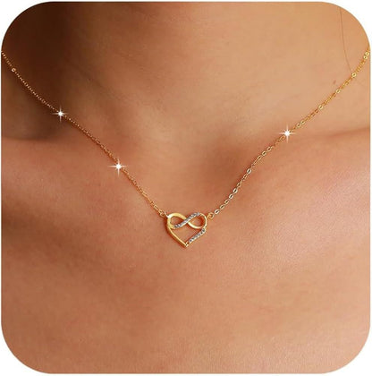 Heart Shape Necklace For Women In 925 Sterling Silver Featuring Elegant Golden Finish