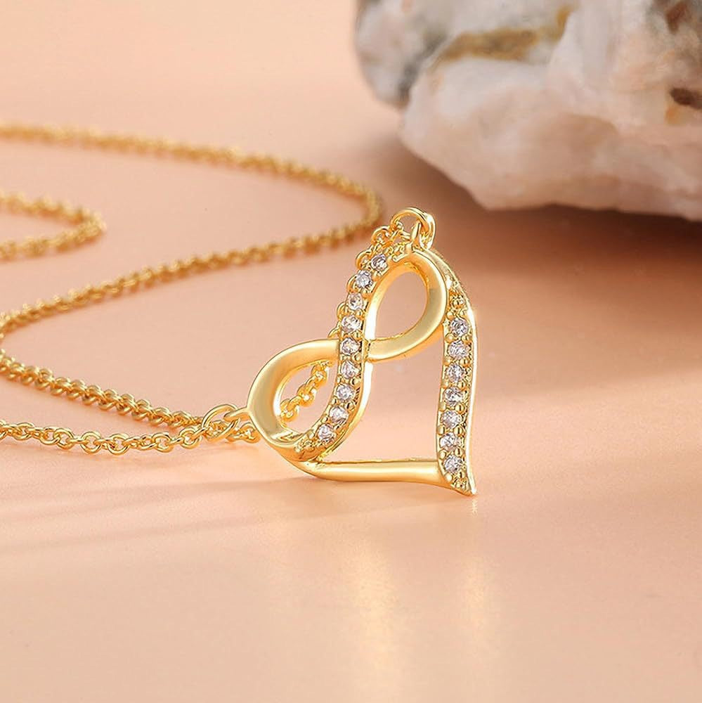 Heart Shape Necklace For Women In 925 Sterling Silver Featuring Elegant Golden Finish