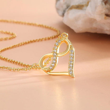 Heart Shape Necklace For Women In 925 Sterling Silver Featuring Elegant Golden Finish