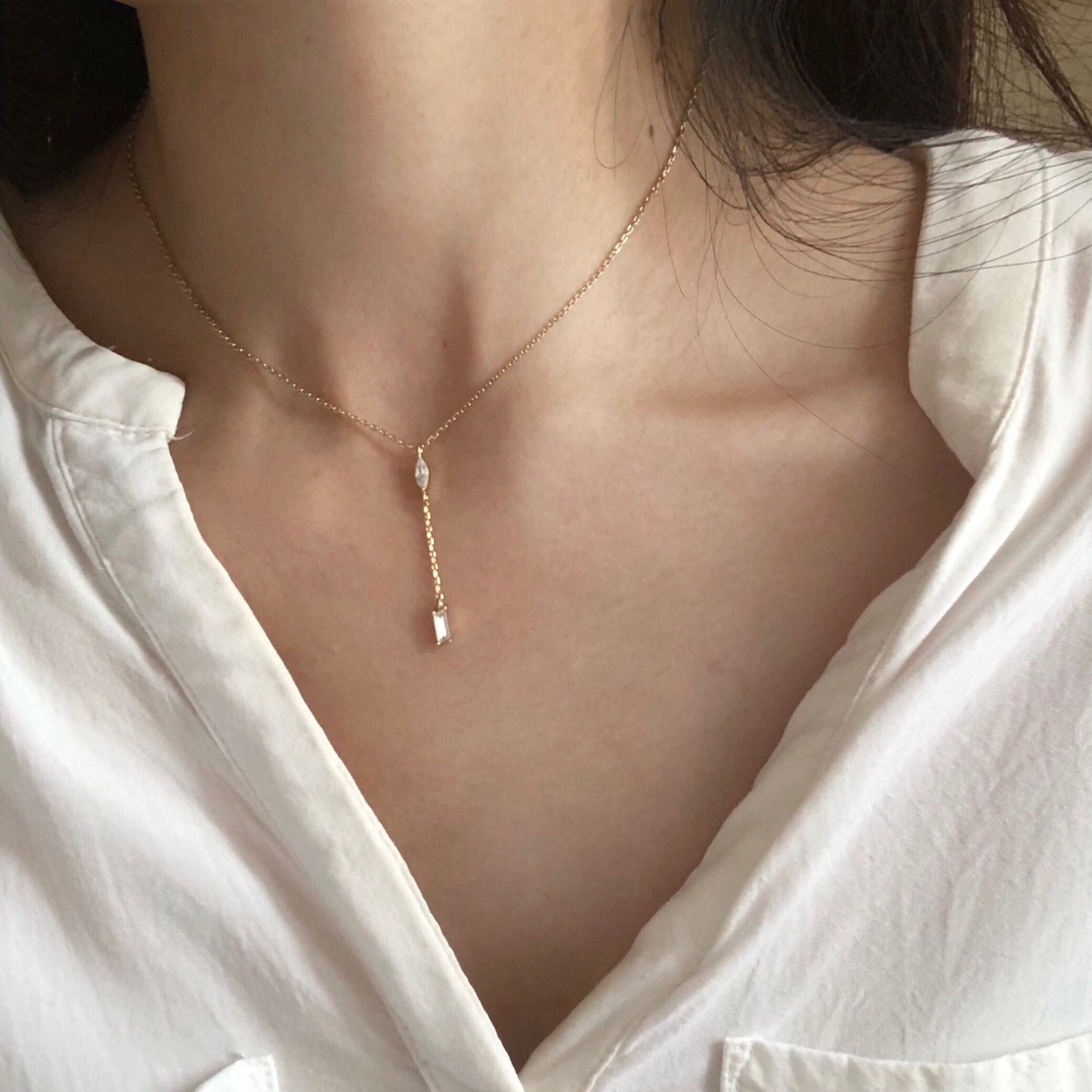 Water Droplets Necklace For Women In 925 Sterling Silver With 14K Real Gold Plated Finish, Elegant Golden Jewelry