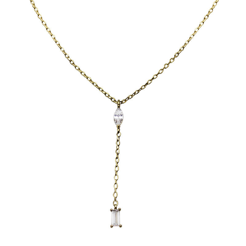 Water Droplets Necklace For Women In 925 Sterling Silver With 14K Real Gold Plated Finish, Elegant Golden Jewelry