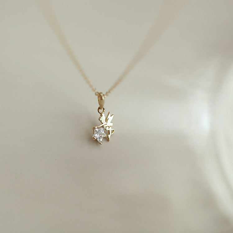 Fairy Pendant For Women In 925 Sterling Silver, Elegant And Delicate Jewelry Accessory