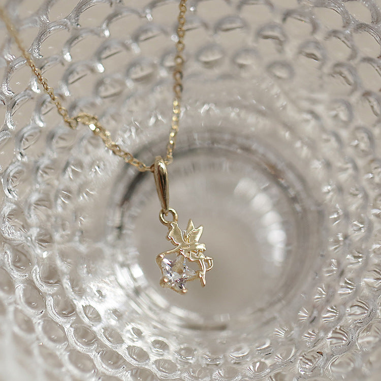 Fairy Pendant For Women In 925 Sterling Silver, Elegant And Delicate Jewelry Accessory