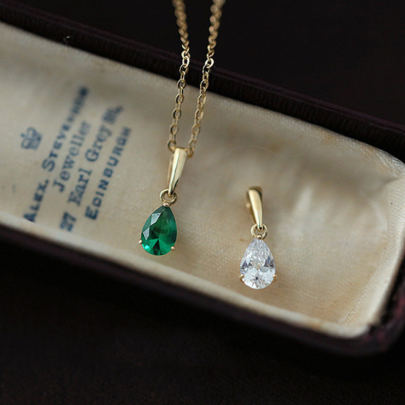 Vintage Style Water Droplets Pendant Necklace For Women In 925 Sterling Silver
