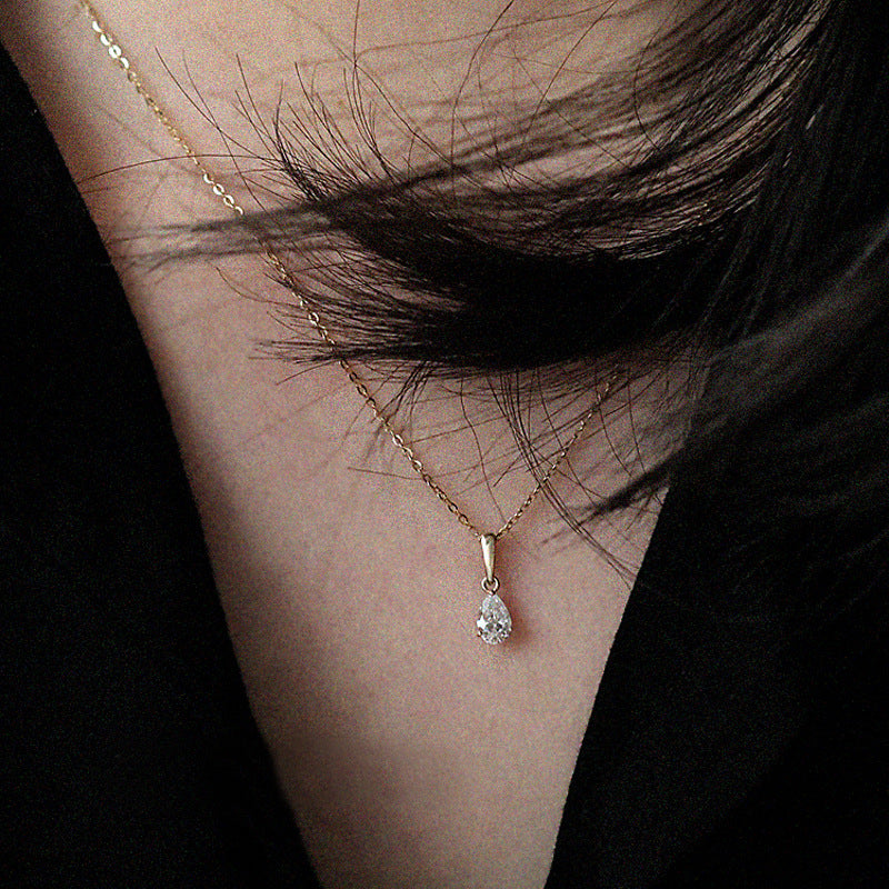 Vintage Style Water Droplets Pendant Necklace For Women In 925 Sterling Silver