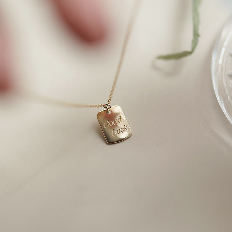 Rectangle Necklace For Women In Golden 925 Sterling Silver