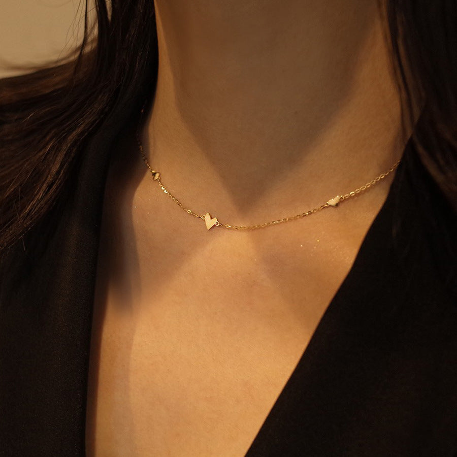 Heart Shape Necklace For Women In Golden 925 Sterling Silver, Elegant And Timeless Jewelry