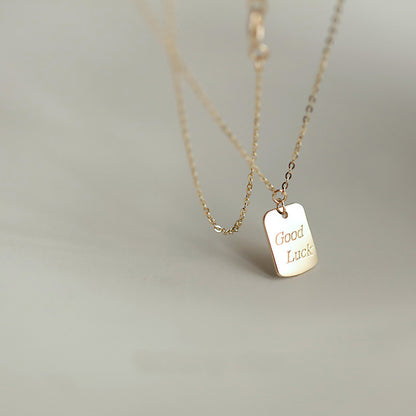 Rectangle Necklace For Women In Golden 925 Sterling Silver