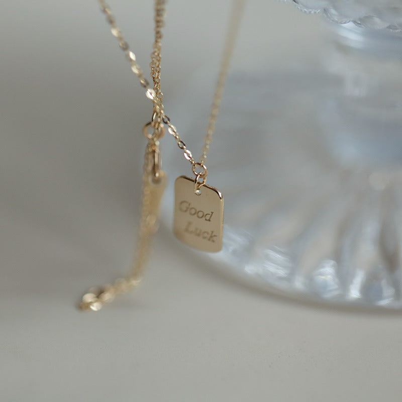 Rectangle Necklace For Women In Golden 925 Sterling Silver