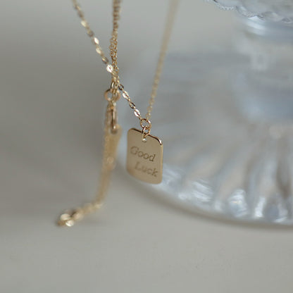 Rectangle Necklace For Women In Golden 925 Sterling Silver