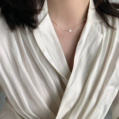 Heart Shape Necklace For Women In Golden 925 Sterling Silver, Elegant And Timeless Jewelry