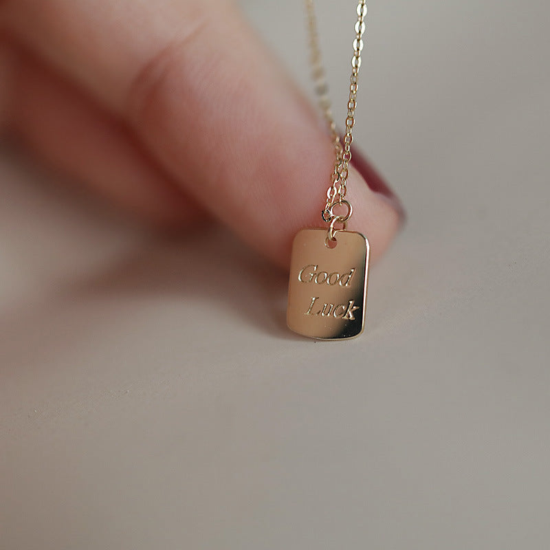Rectangle Necklace For Women In Golden 925 Sterling Silver