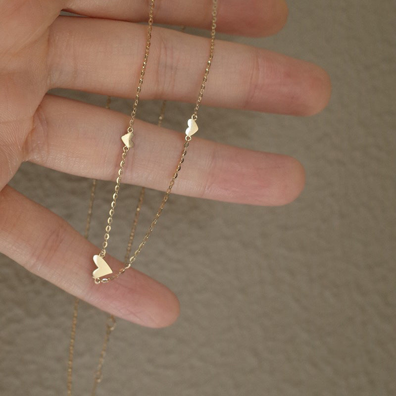 Heart Shape Necklace For Women In Golden 925 Sterling Silver, Elegant And Timeless Jewelry