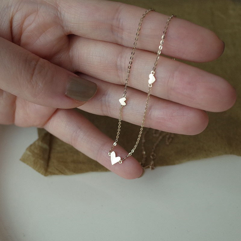 Heart Shape Necklace For Women In Golden 925 Sterling Silver, Elegant And Timeless Jewelry