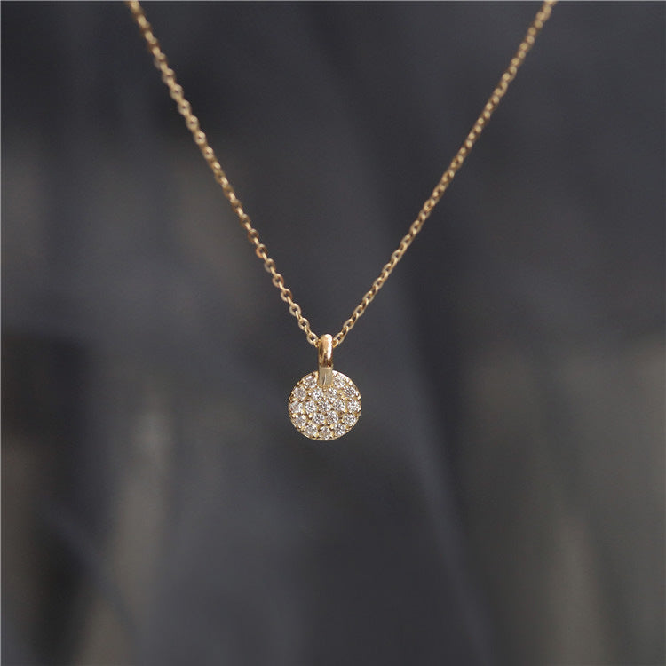 Round Necklace For Women In 925 Sterling Silver Featuring 14K Real Gold Plated Finish