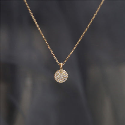 Round Necklace For Women In 925 Sterling Silver Featuring 14K Real Gold Plated Finish