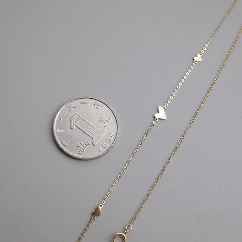 Heart Shape Necklace For Women In Golden 925 Sterling Silver, Elegant And Timeless Jewelry