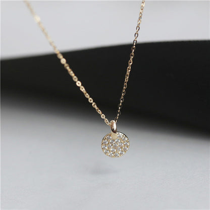 Round Necklace For Women In 925 Sterling Silver Featuring 14K Real Gold Plated Finish