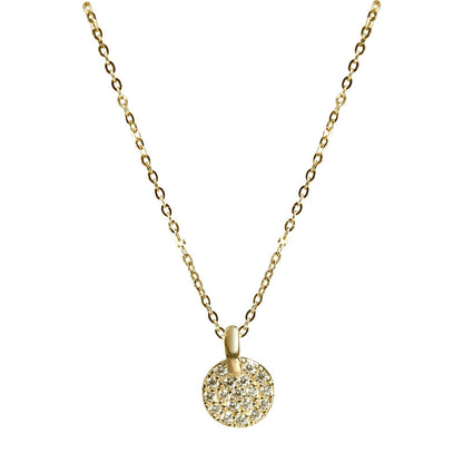 Round Necklace For Women In 925 Sterling Silver Featuring 14K Real Gold Plated Finish
