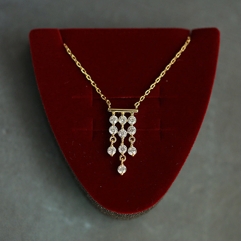 French Style Necklace For Women Made Of 925 Sterling Silver, Elegant Pendant Jewelry