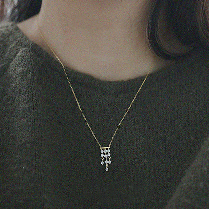 French Style Necklace For Women Made Of 925 Sterling Silver, Elegant Pendant Jewelry