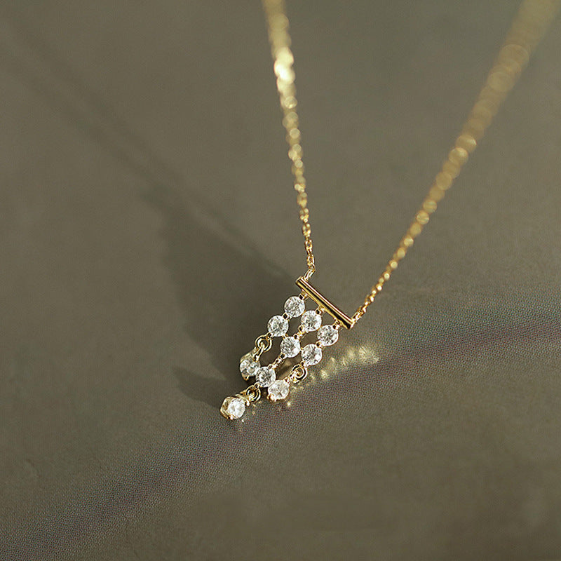 French Style Necklace For Women Made Of 925 Sterling Silver, Elegant Pendant Jewelry