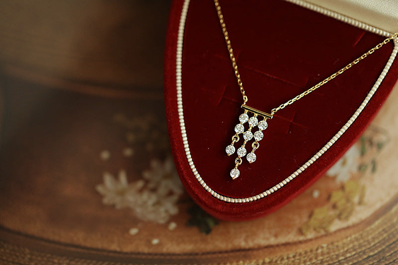 French Style Necklace For Women Made Of 925 Sterling Silver, Elegant Pendant Jewelry
