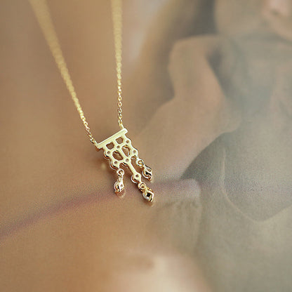French Style Necklace For Women Made Of 925 Sterling Silver, Elegant Pendant Jewelry
