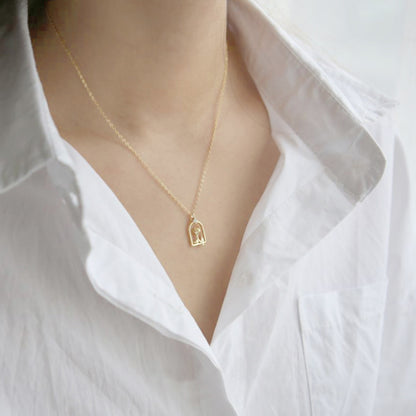 Rose For Necklace In Golden 925 Sterling Silver