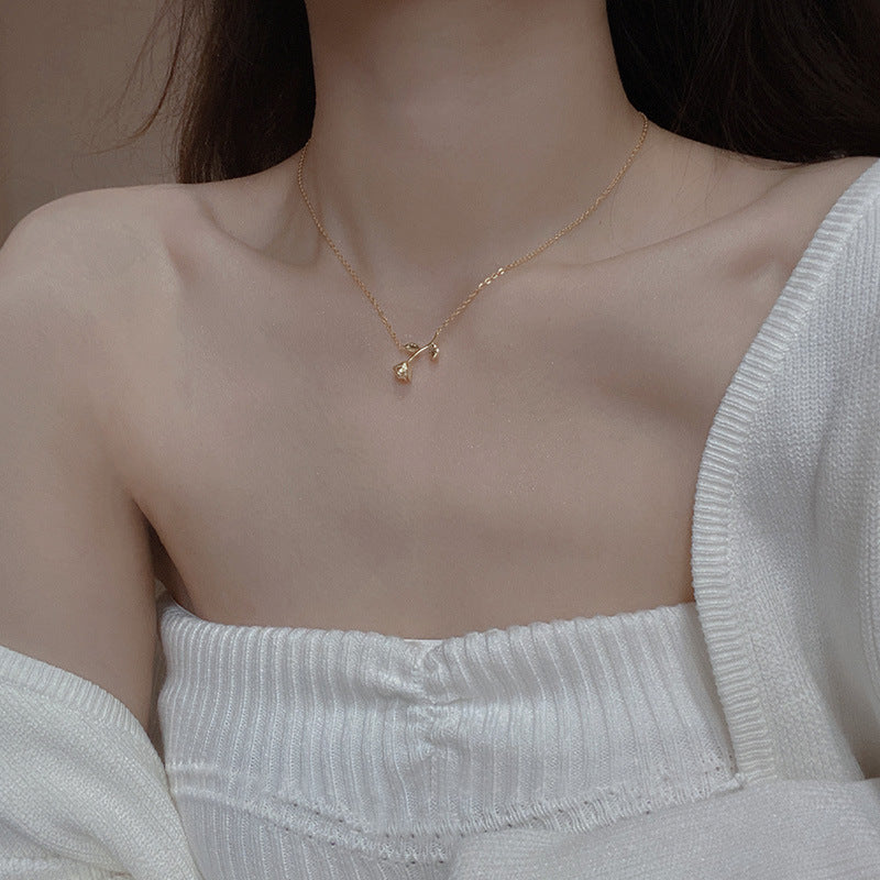 Rose Pendant Necklace For Women In Golden 925 Sterling Silver
