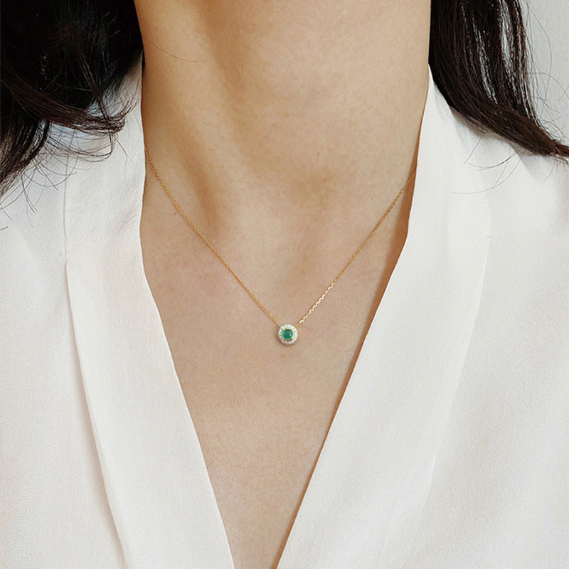 Daisy Necklace For Women In Golden 925 Sterling Silver Featuring Zircon Inlay