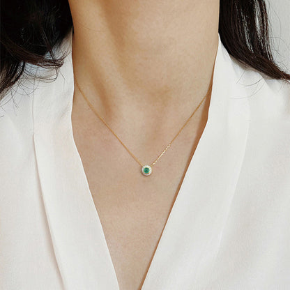 Daisy Necklace For Women In Golden 925 Sterling Silver Featuring Zircon Inlay
