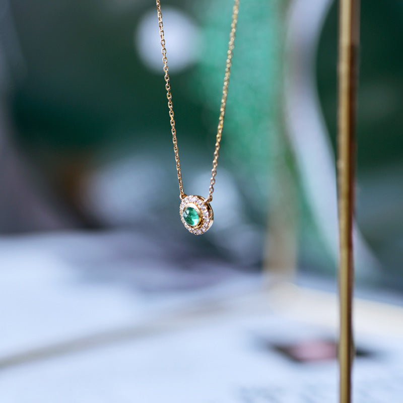 Daisy Necklace For Women In Golden 925 Sterling Silver Featuring Zircon Inlay