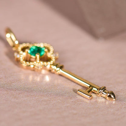 For May Birthstone Emerald Necklace In 925 Sterling Silver With 14K Real Gold Plated Finish
