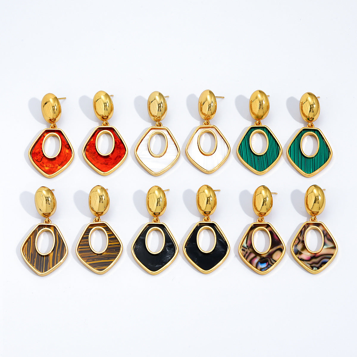 Geometric Drop Earrings For Women In Steel Color, Made Of Durable 304 Stainless Steel
