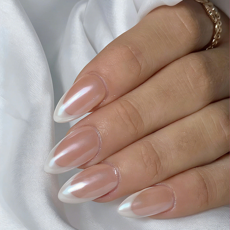 French Pattern Press-On Nails Featuring Elegant Lines For A Stylish And Easy Manicure