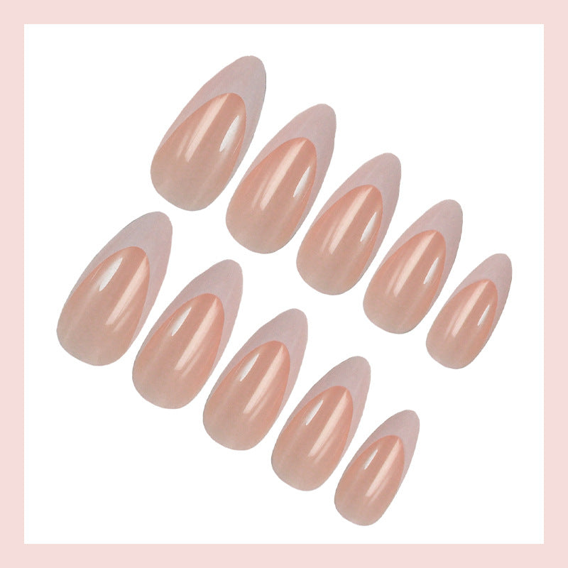 French Pattern Press-On Nails Featuring Elegant Lines For A Stylish And Easy Manicure