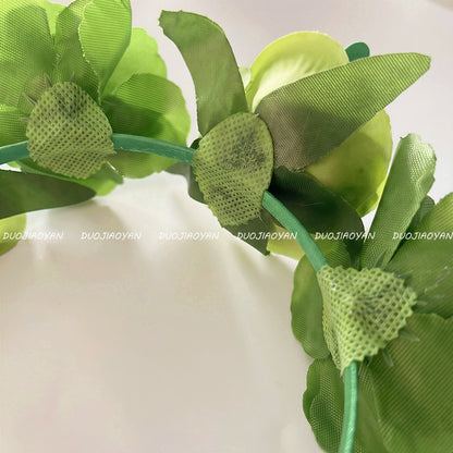 Original Design Multicolor Flowers Hair Band Made Of Cloth, Perfect Hair Accessory For St. Patrick's Day