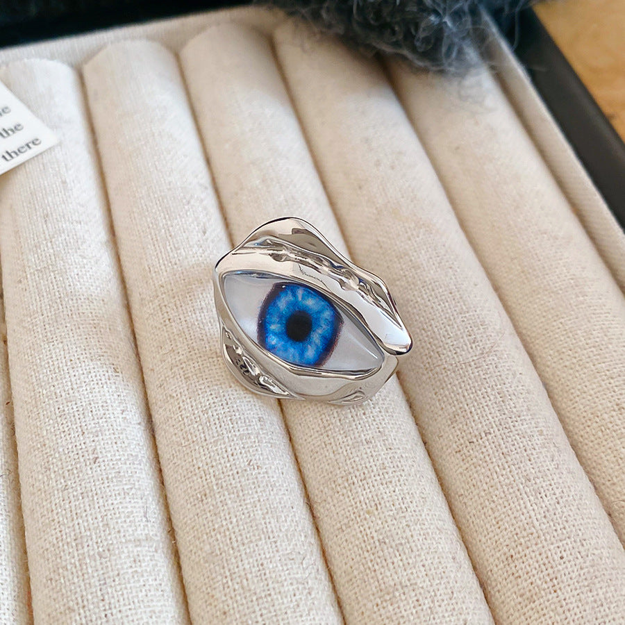 Devil's Eye Open Ring For Men In Golden Alloy, 1 Piece