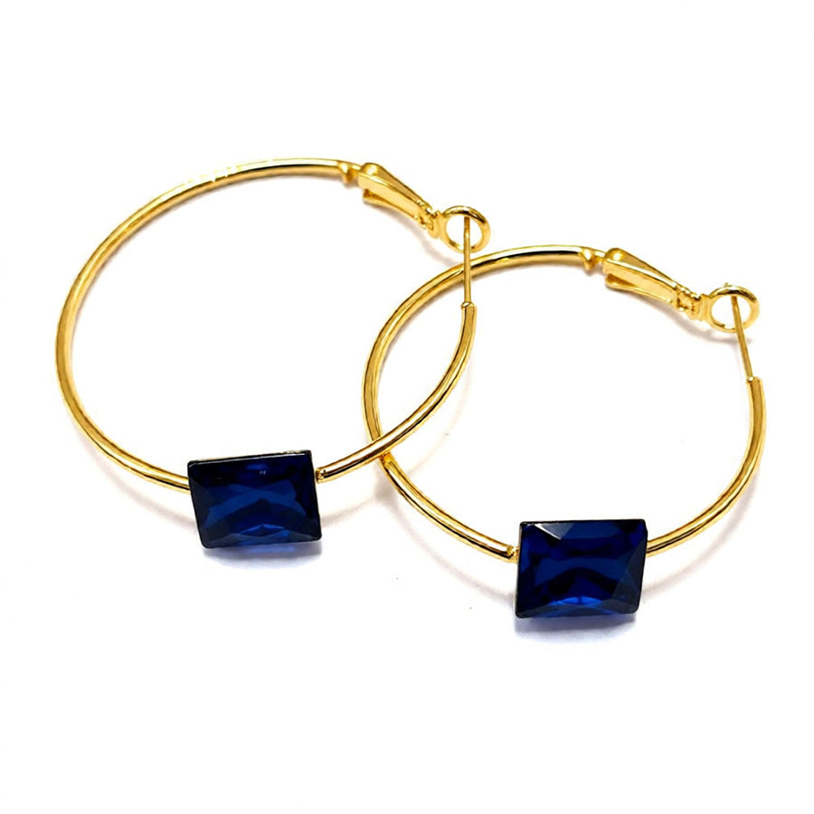 Round Stud Earrings For Women In Copper With 24K Real Gold Plated Finish, Available In Golden