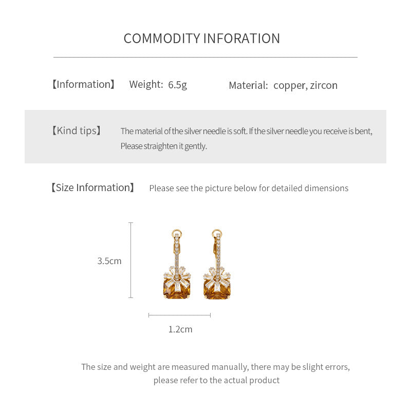 Maillard Style Flowers Stud Earrings For Women In Copper With Zircon Inlay And PVD Coated Gold Plating